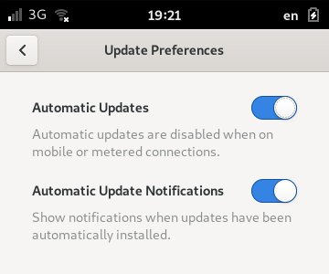 The Update Preferences page