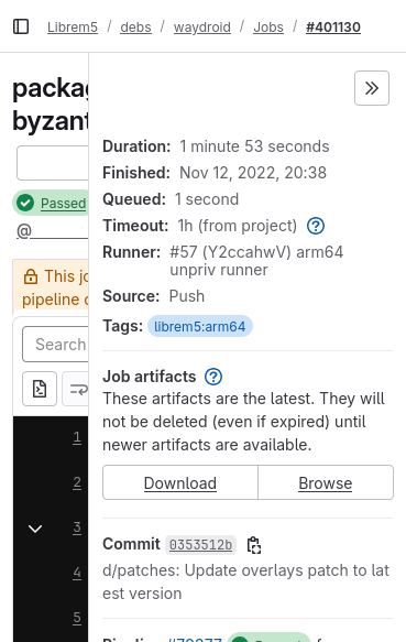 CI job artifact download