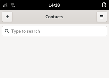 An empty contacts list