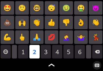 The emoji layout for use with messaging applications