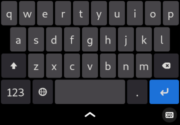 The virtual keyboard with US alphabet layout