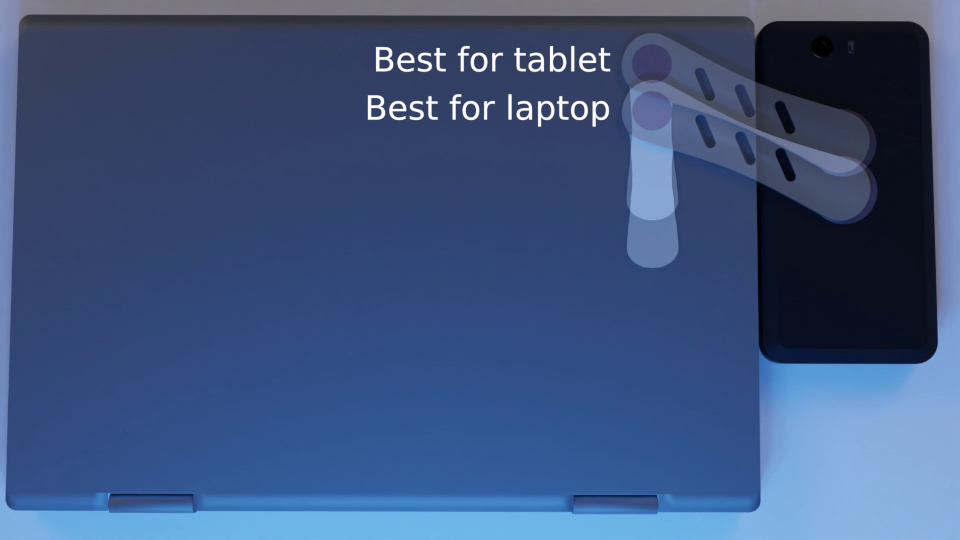Lapdock setup: bracket alignment options