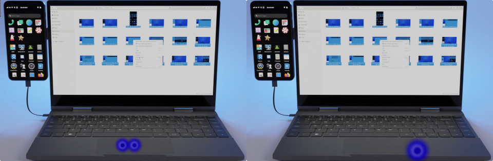 Right-click using the Lapdock touchpad