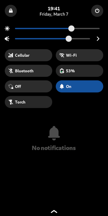 The cellular toggle button on the settings panel