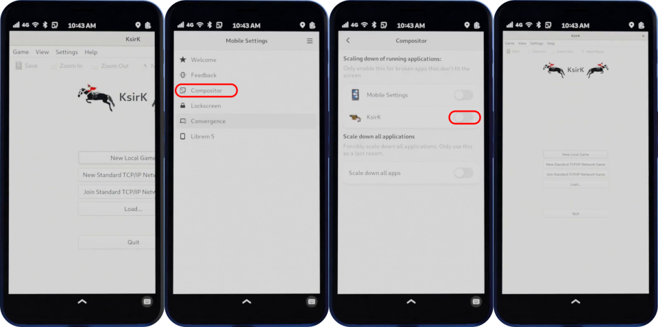 Compositor application scaling in PureOS